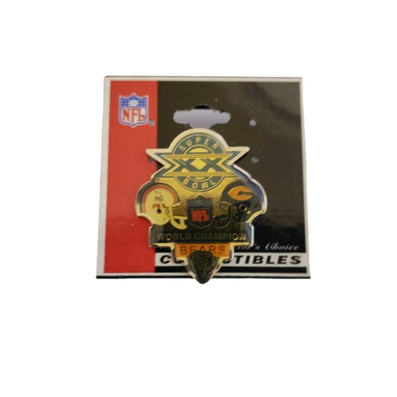 1986 NFL SUPER BOWL XX WORLD CHAMPION BEARS vs PATRIOTS PETER DAVID PIN - Picture 7 of 8